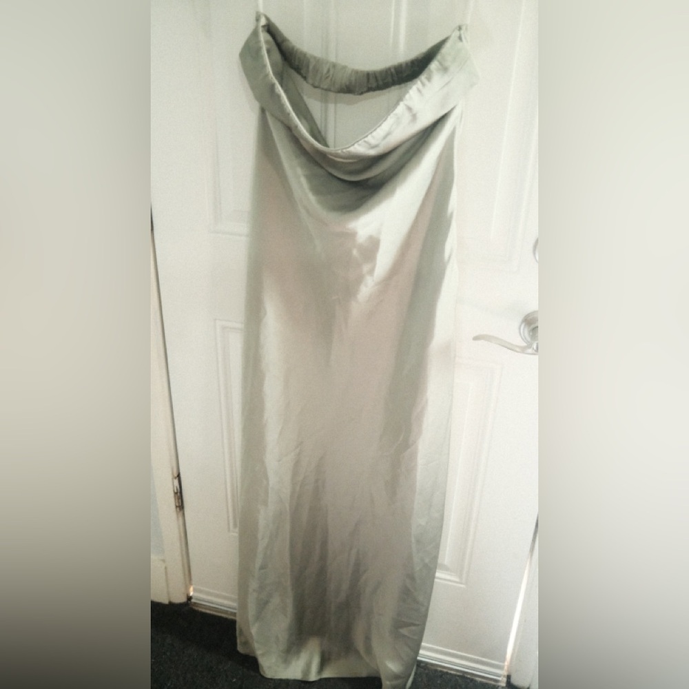 Elegant Sage Green Satin Gown